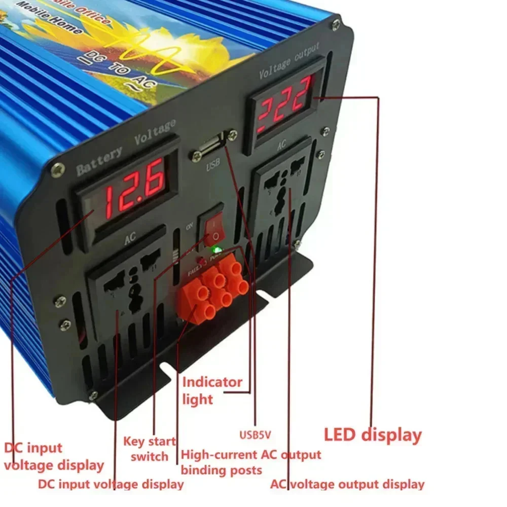 อินเวอร์เตอร์พลังงานแสงอาทิตย์ - Pure Sine Wave Inverter 5000W 48V 220V บทวิจารณ์และราคา